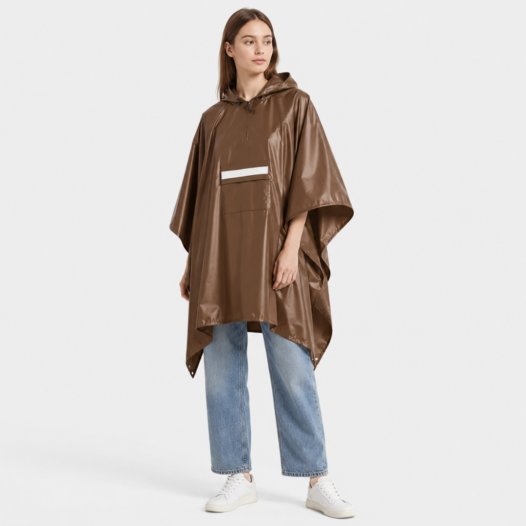Regenponcho voor Volwassenen met Opbergtas Verstelbare Capuchon Waterafstotend Outdoor Wandelen Festival Camping | Sansoti