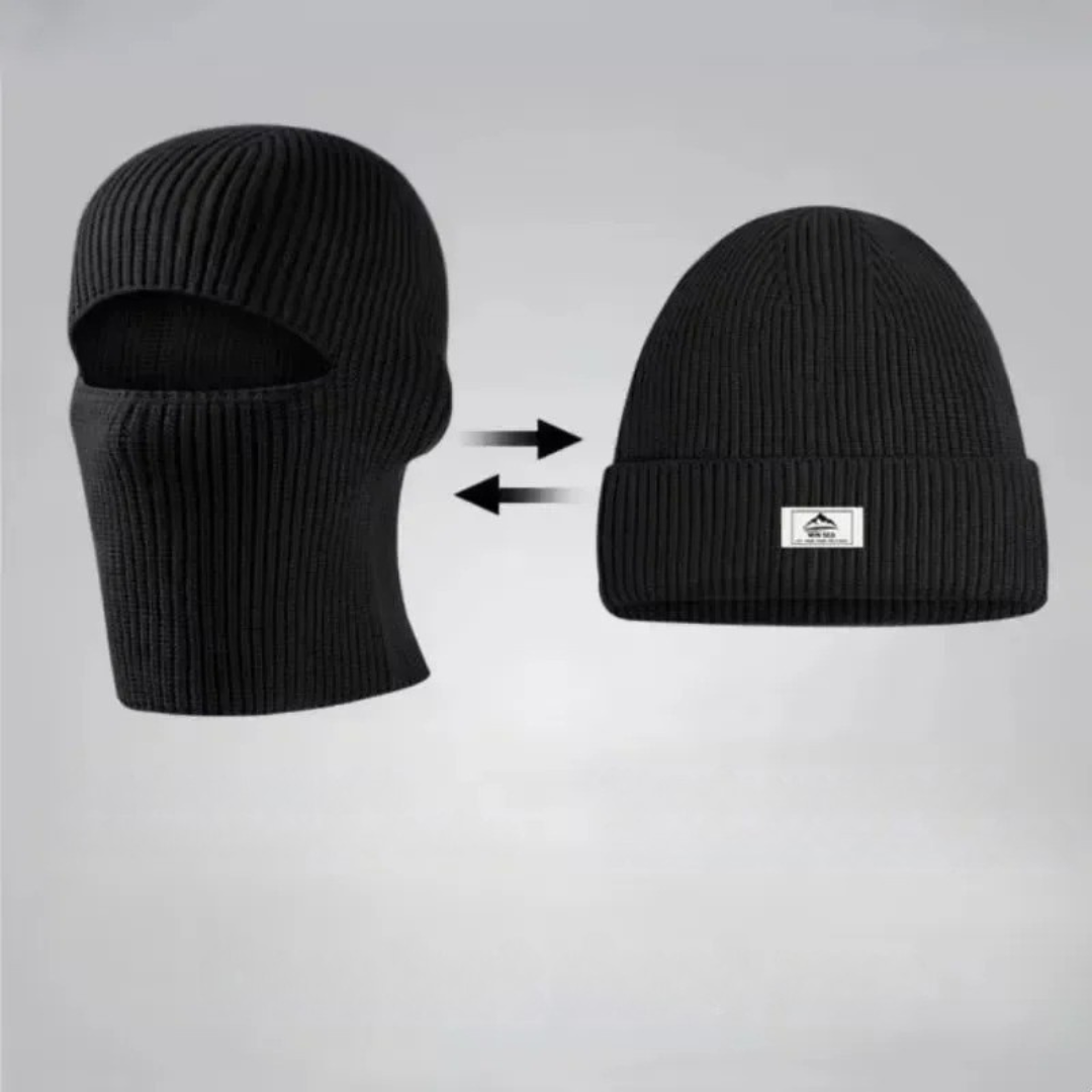 Wintermütze mit integriertem Gesichtsschutz, warme Balaclava, Sportmütze, windbeständig, zum Skifahren und für Outdoor-Aktivitäten | Sansoti