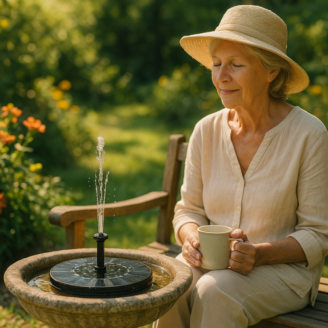 Solar-Powered Fountain Pump for Pond Birdbath and Garden with Automatic Operation | Sansoti
