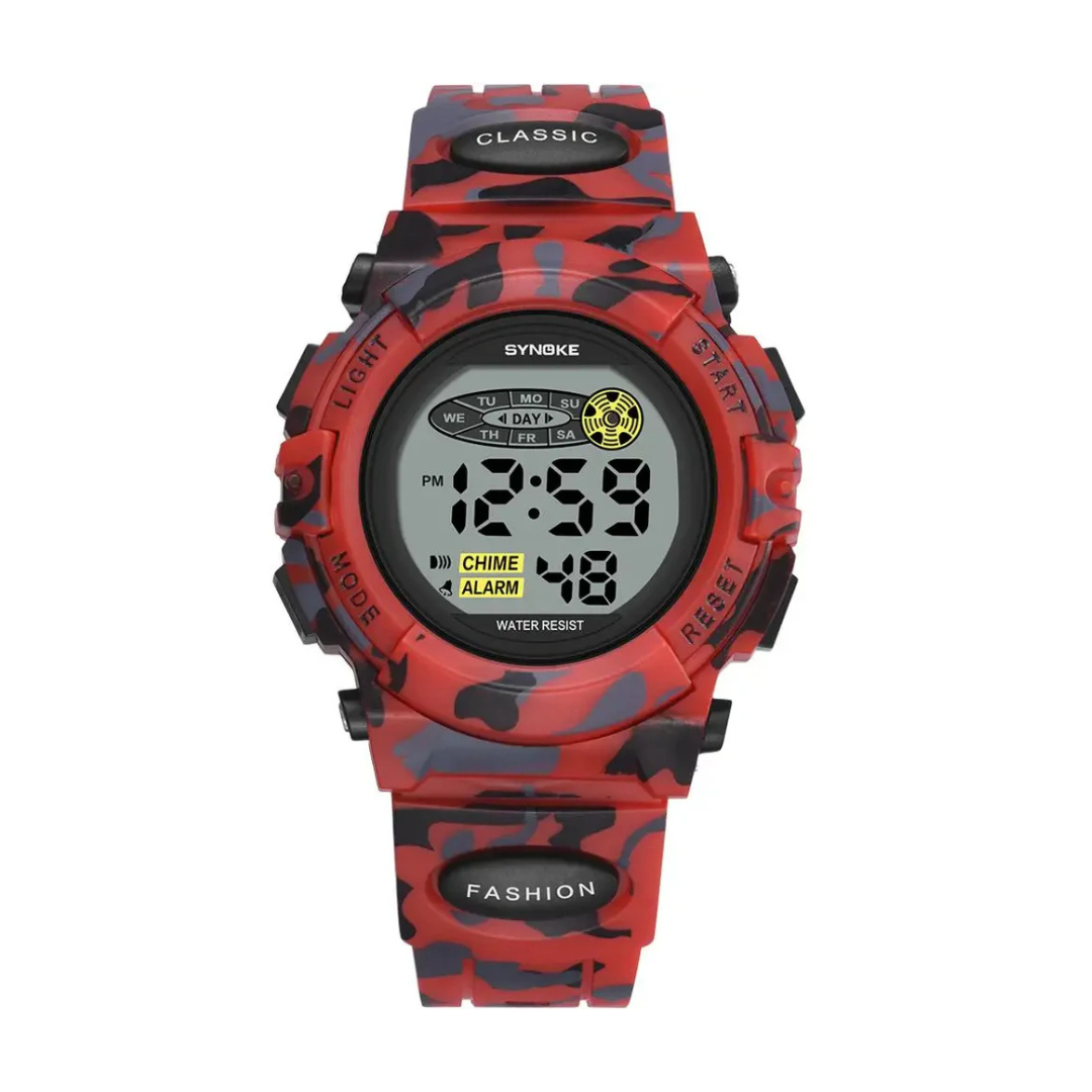 Digitaal Kinderhorloge Waterdicht & Stoßvastig – Datum Alarm Stopwatch Functie – Leerzame Sportuhr met Verlichting – PU Siliconen Band Jongens Meisjes 6-15 Jaar | Sansoti