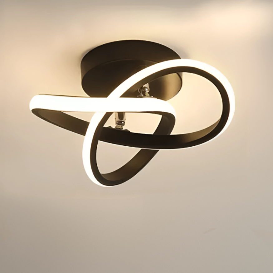LED Plafondlamp Twee Ringen Design Warm Wit 18W Aluminium Acryl Modern Hal Gang Kantoor Balkon Verlichting | Sansoti