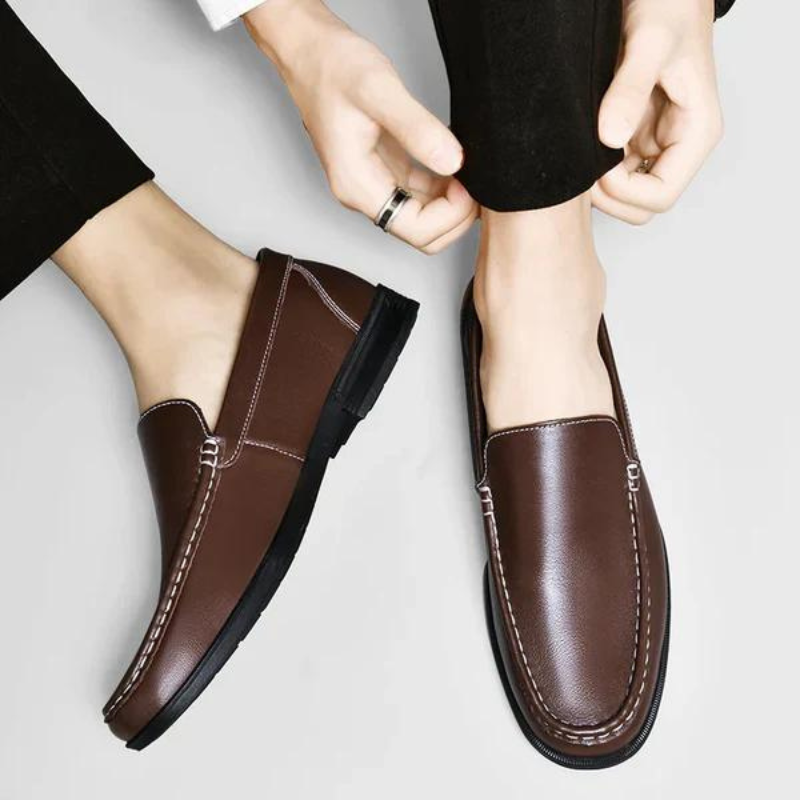 Herenslipper Italiaans Echt Leder Zwart Bruin Grijs Blauw Loafer 39-46 Klassiek Comfort Zakelijk Vrijetijd Tijdloos | Sansoti