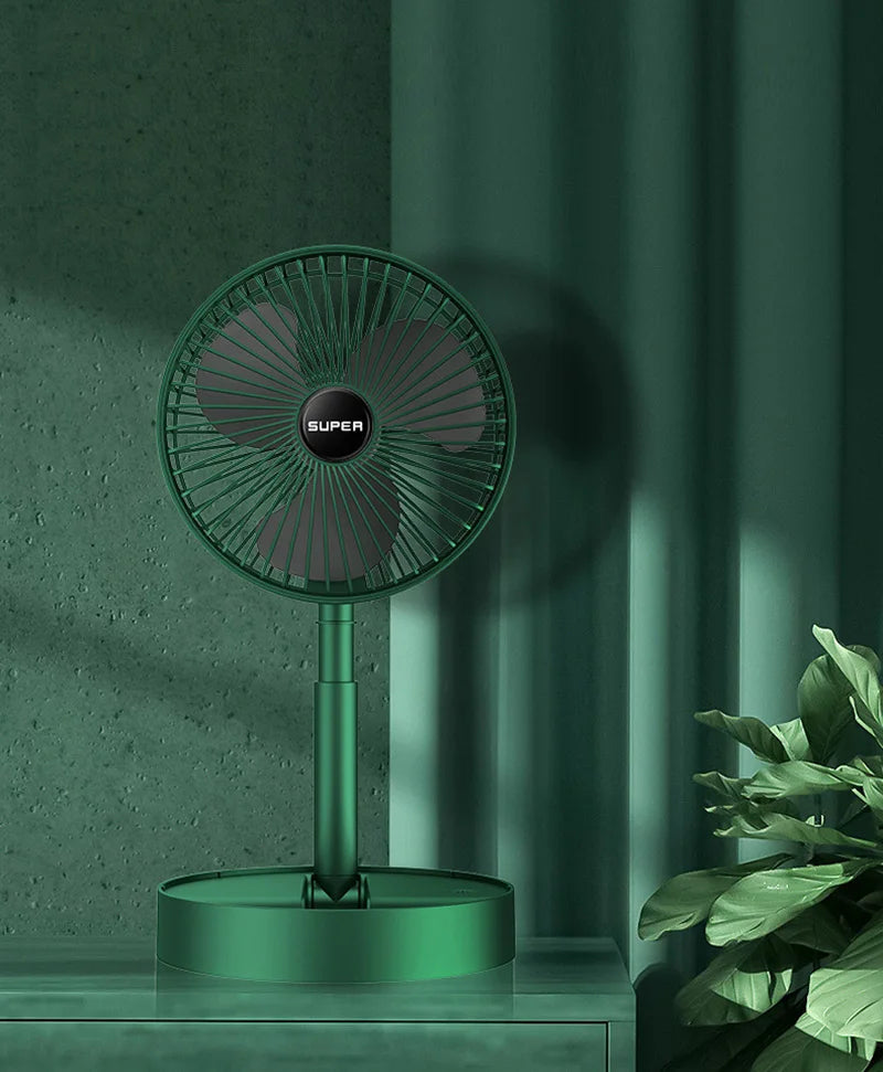 Foldable Table Fan USB Rechargeable with Five Speeds – Compact and Quiet | Sansoti