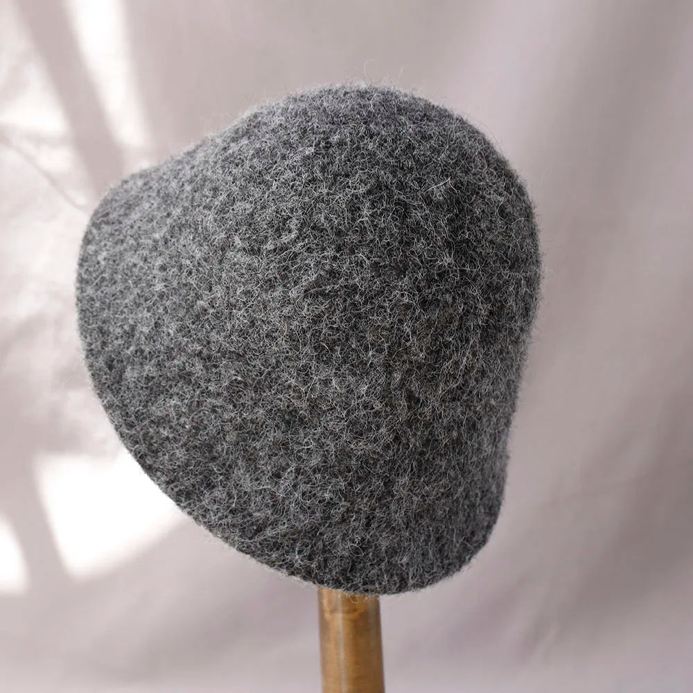 Wool Bucket Hat for Women Fisherman Hat Winter Warm Wool Texture Foldable Retro Vintage Style Casual Hat | Sansoti