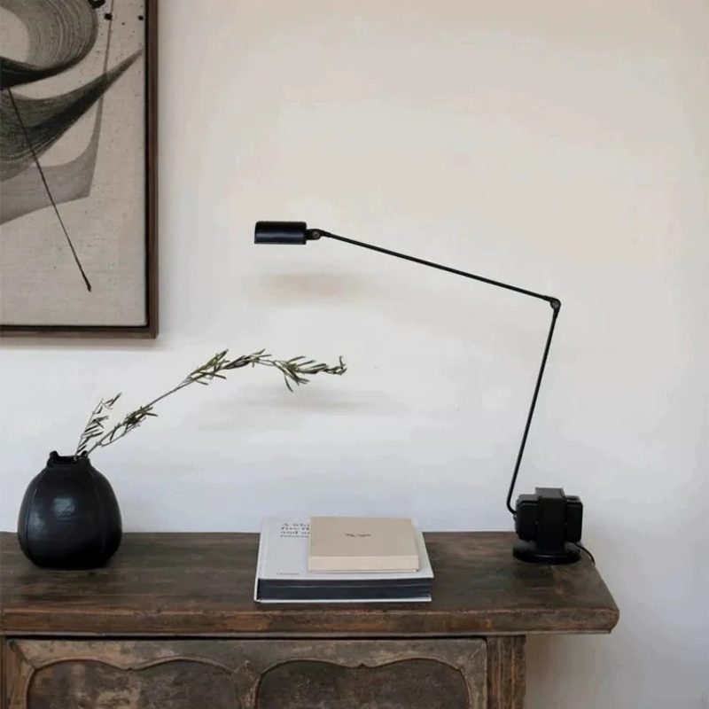 Verstelbare LED Bureaulamp met Gelede Arm Zwart Wit Rood Geel Nikkel Dimbaar Tafelverlichting Werklamp | Sansoti