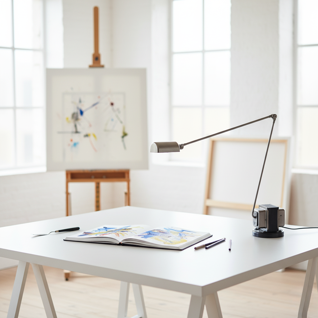 Verstelbare LED Bureaulamp met Gelede Arm Zwart Wit Rood Geel Nikkel Dimbaar Tafelverlichting Werklamp | Sansoti