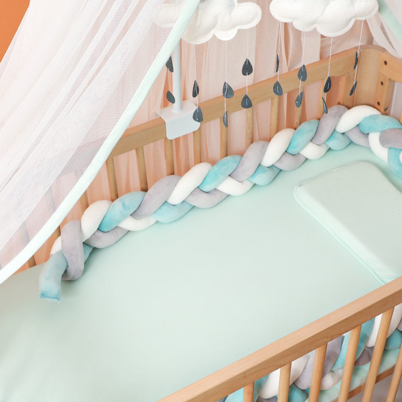 Handgewebter Bettumrandung Babybett 100-500cm Atmungsaktive Baumwolle Schutz fürs Babyzimmer Sicher Weich Verschiedene Farben | Sansoti