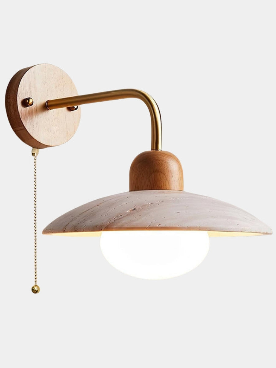 Travertijn Wandlamp Minimalistische Schijf Design Natuursteen Verlichting voor Woonkamer Slaapkamer Gang Moderne Interieur Wandverlichting met Warm Licht | Sansoti