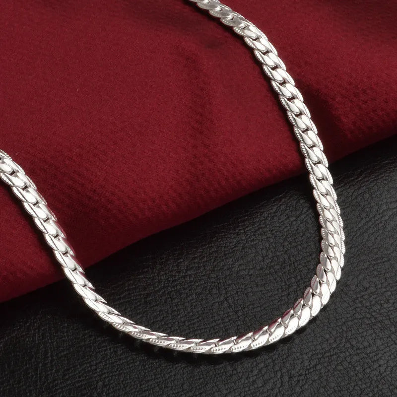 Elegante Sterling Zilveren Schakelketting 925 – Minimalistisch Sieraad voor Dagelijks Gebruik en Feestelijke Gelegenheden | Sansoti