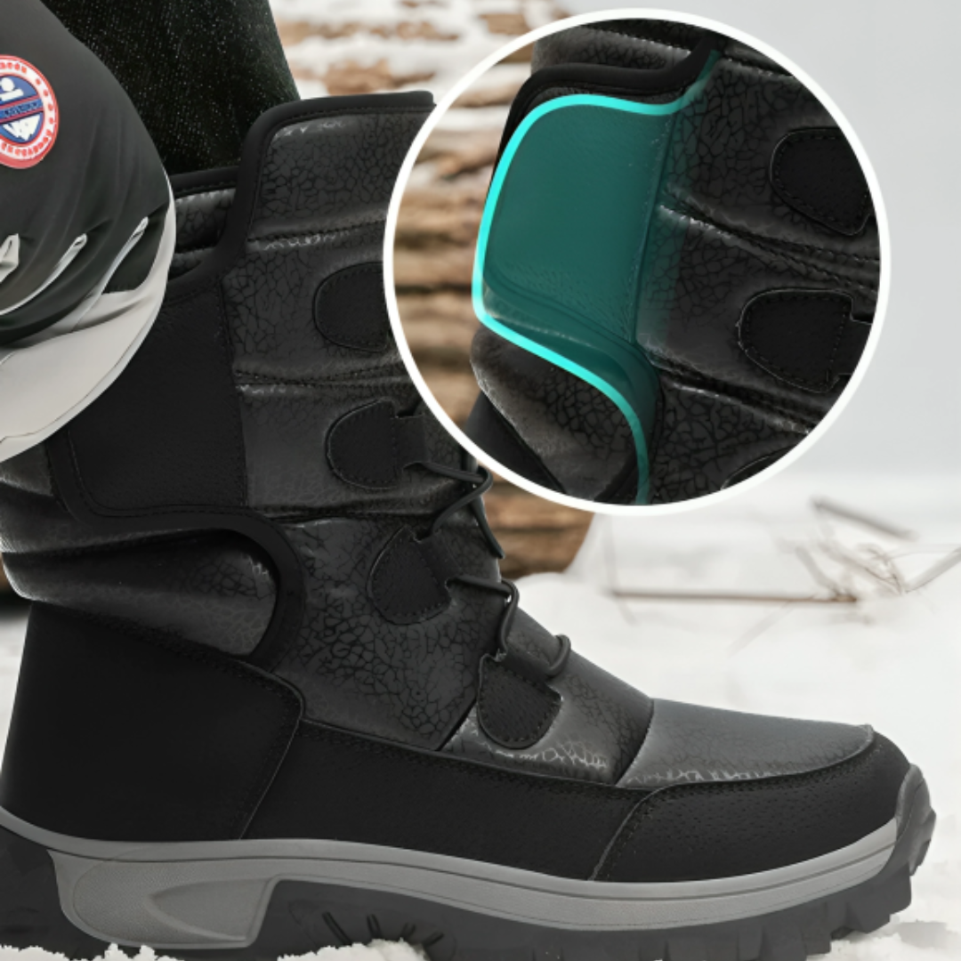 Wasserdichte Damen-Winterstiefel mit warmer Fütterung, Klettverschluss, rutschfester Sohle, knöchelhoch, Snowboots und Outdoorschuhe | Sansoti