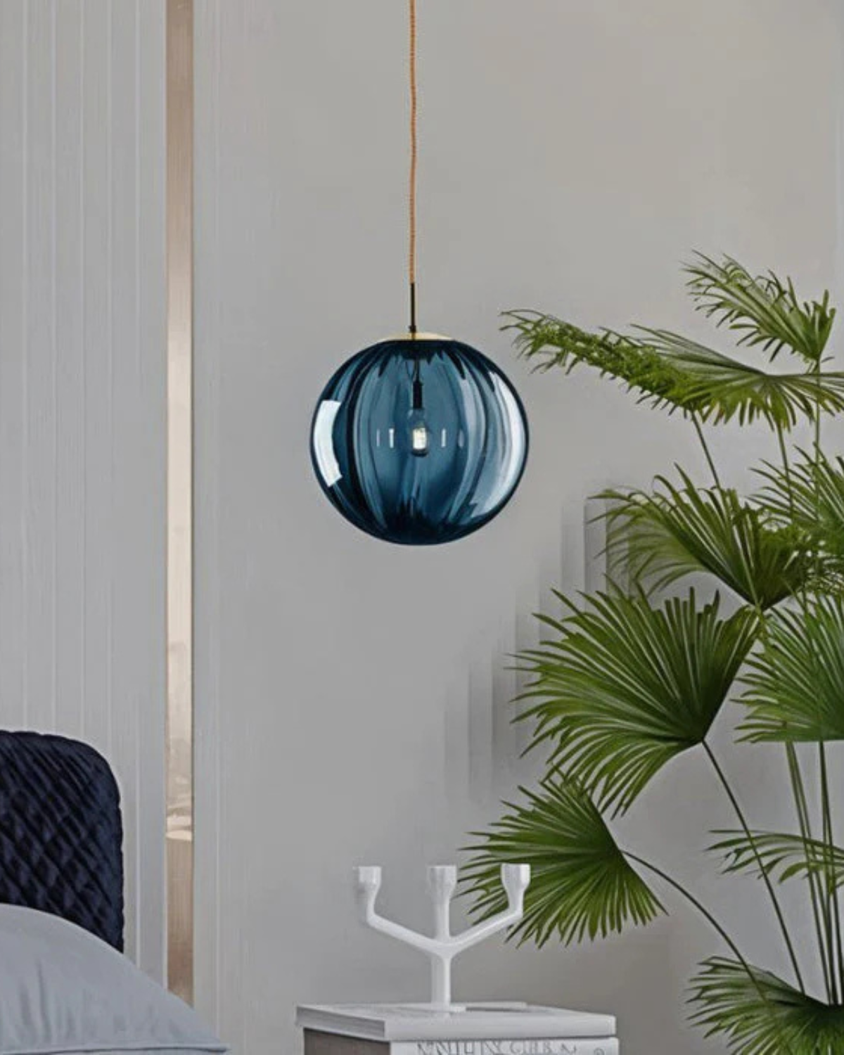 Glazen Hanglamp Bol met Structuur Grijs Bruin Rood Groen Amber Eetkamer Woonkamer | Sansoti