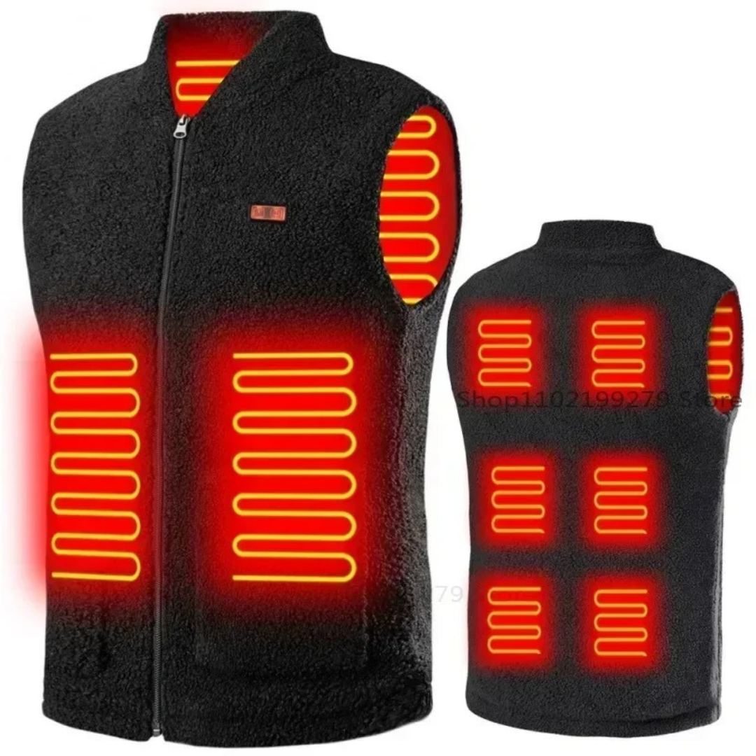 Beheizbare USB-Typ-C-Weste mit 3 Wärmestufen, Winter, Herren, Outdoor-Arbeit, thermisch wattiert | Sansoti