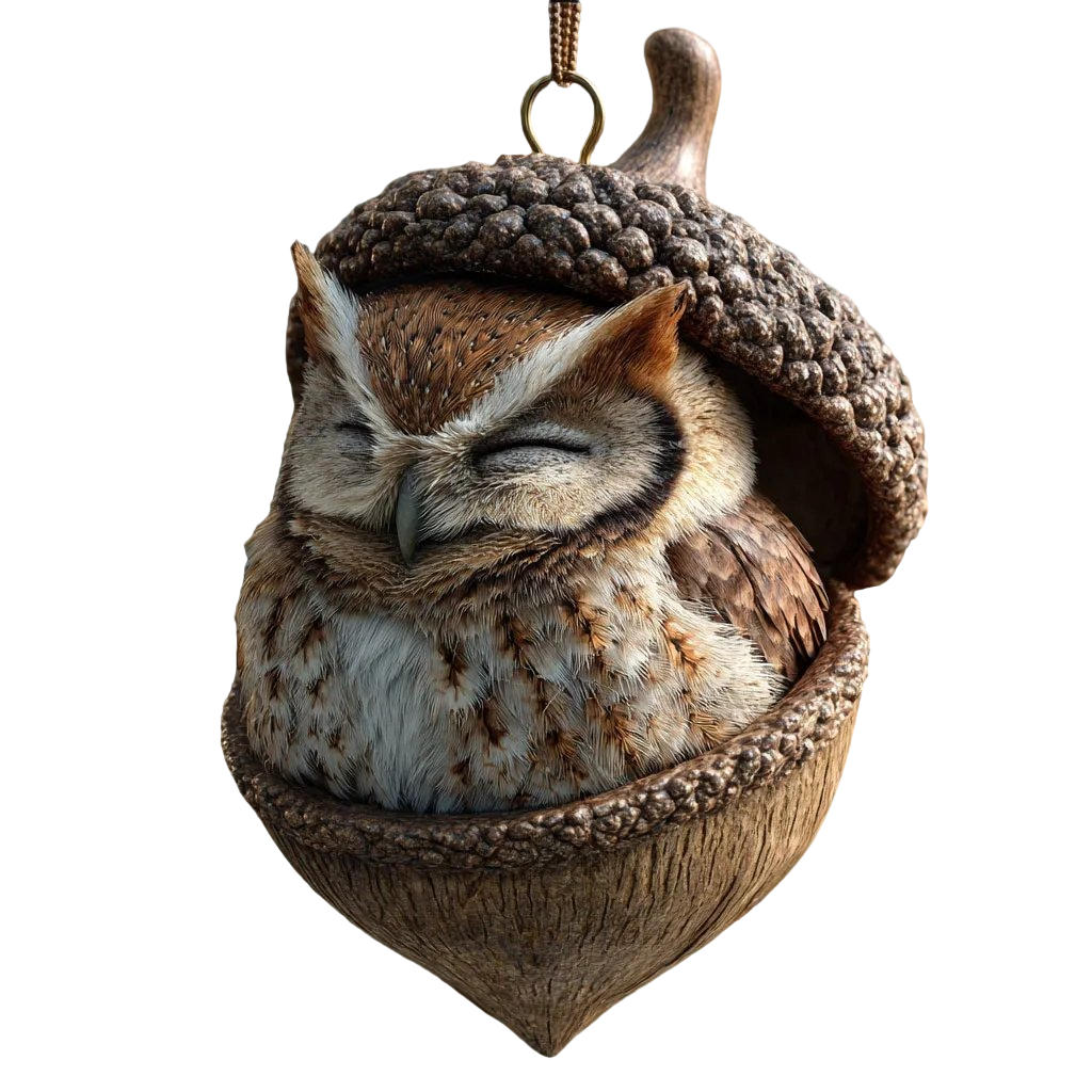 Decoratieve Eikelnootlamp met Bosdiermotief Kinderkamer Nachtverlichting Sfeervolle Tafelverlichting Sfeer | Sansoti