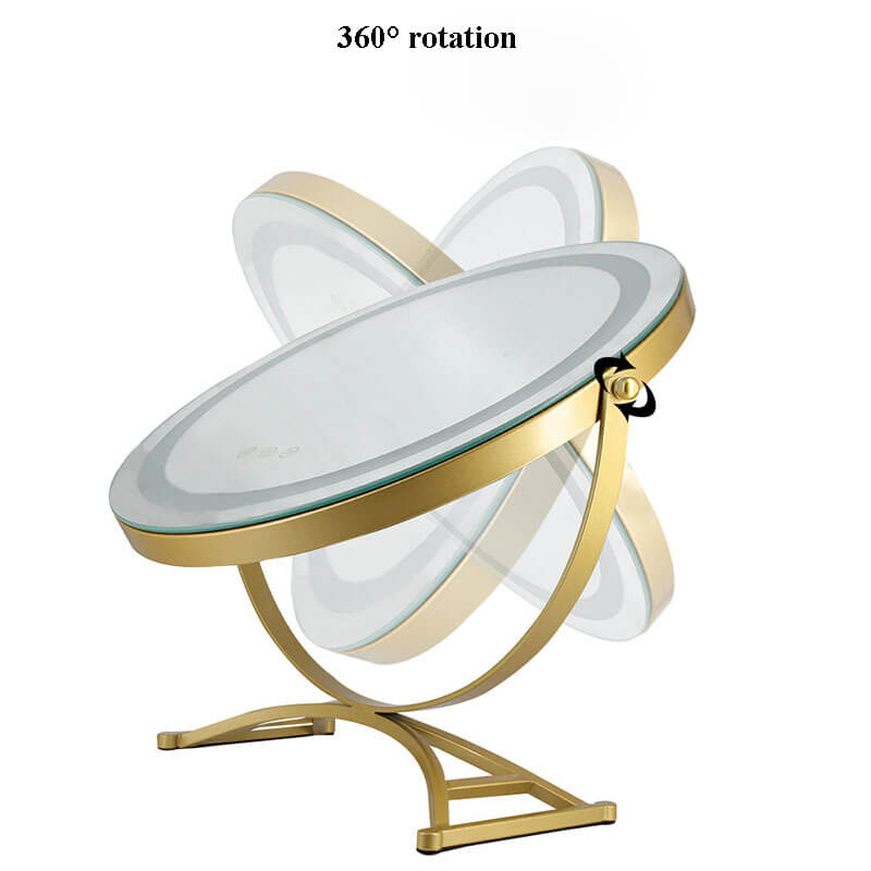 Miroir maquillage éclairage LED rechargeable 40cm pivotant 360° dimmable 3 modes lumière