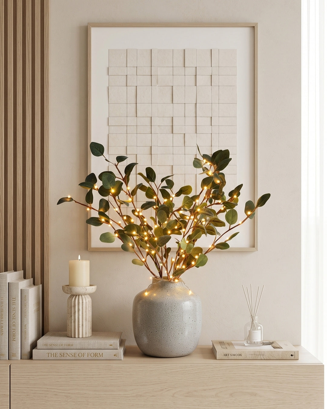 Decoratieve LED Verlichtingstak met Natuurlijke Bloesemvorm 70cm – Flexibele Sfeerverlichting voor Vazen en Schoorsteenmantels | Sansoti