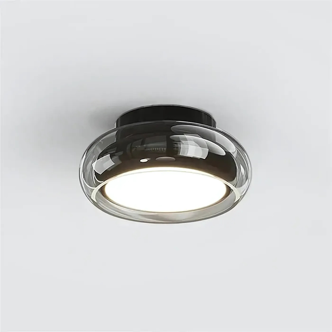 Plafondlamp Glas LED 24W Amber Woonkamer Hal Retro Design Compact Modern | Sansoti