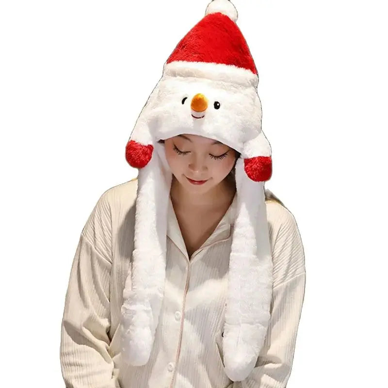 Plush Christmas Hat Reindeer Snowman Santa Festive Winter Accessory Adults Christmas Party Decoration | Sansoti