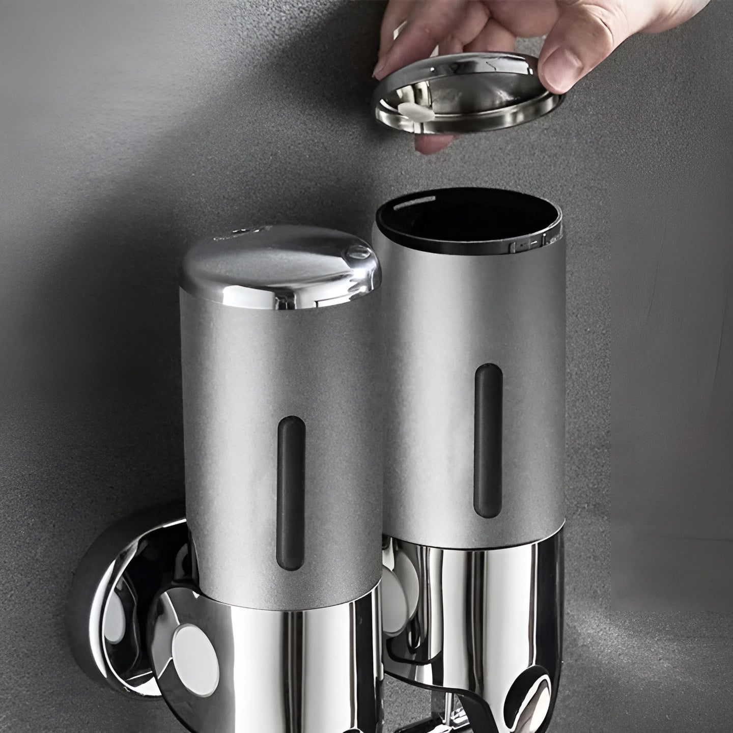 Wandzeepdispenser 500ml Wandmontage RVS Chroom Badkamer Keuken Enkel Dubbel Drievoudig Vloeibare Zeep | Sansoti