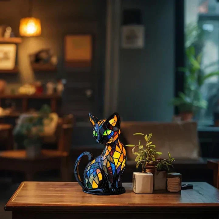 Handgemaakte Kattenlamp Tafel Sfeerlicht Warm LED Nachtlampje Decoratief Kattenliefhebbers Sfeerverlichting | Sansoti