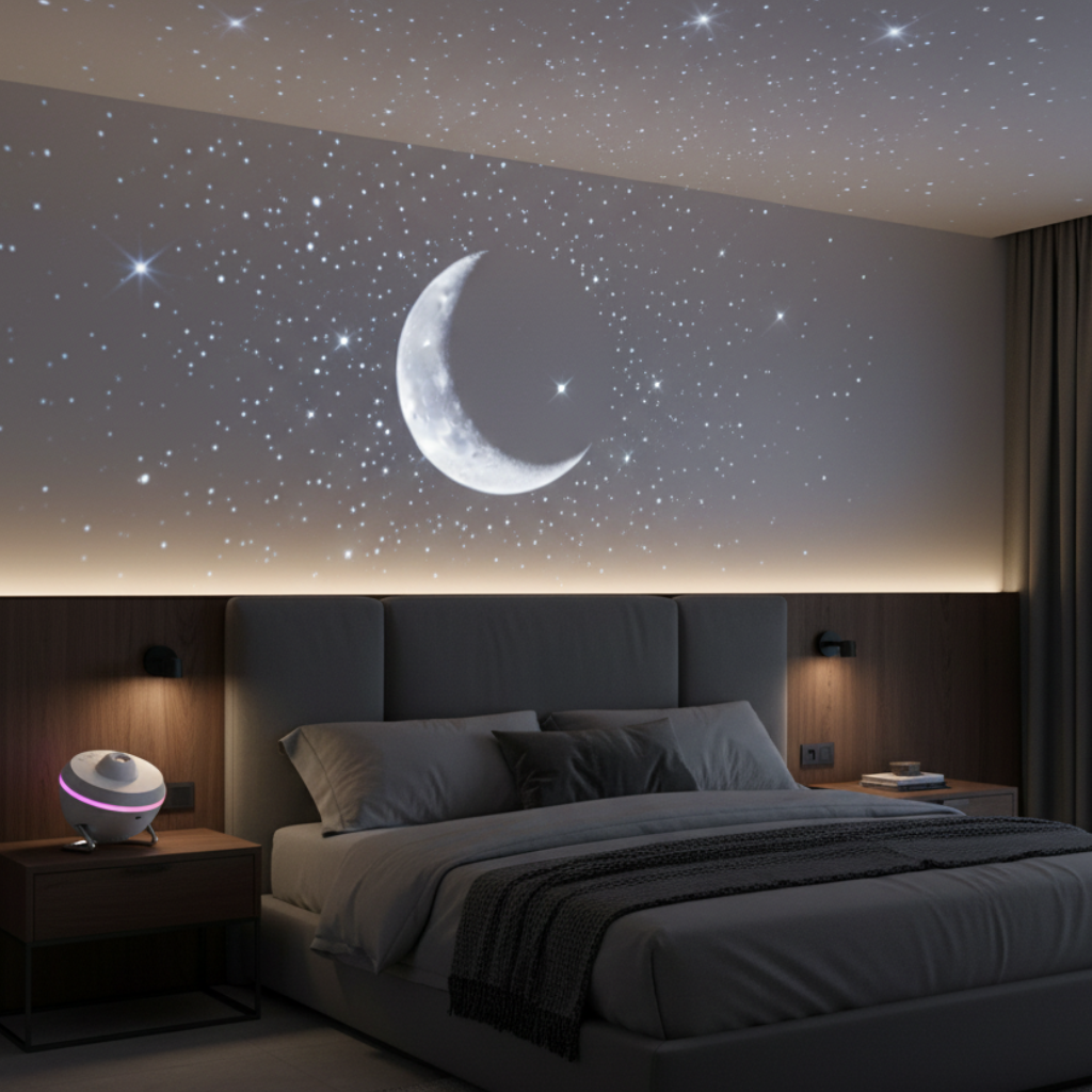 Sternenprojektor mit austauschbaren Scheiben Milchstraße Nebel Himmel Decke Sternenhimmel Schlafzimmer Stimmungsbeleuchtung | Sansoti