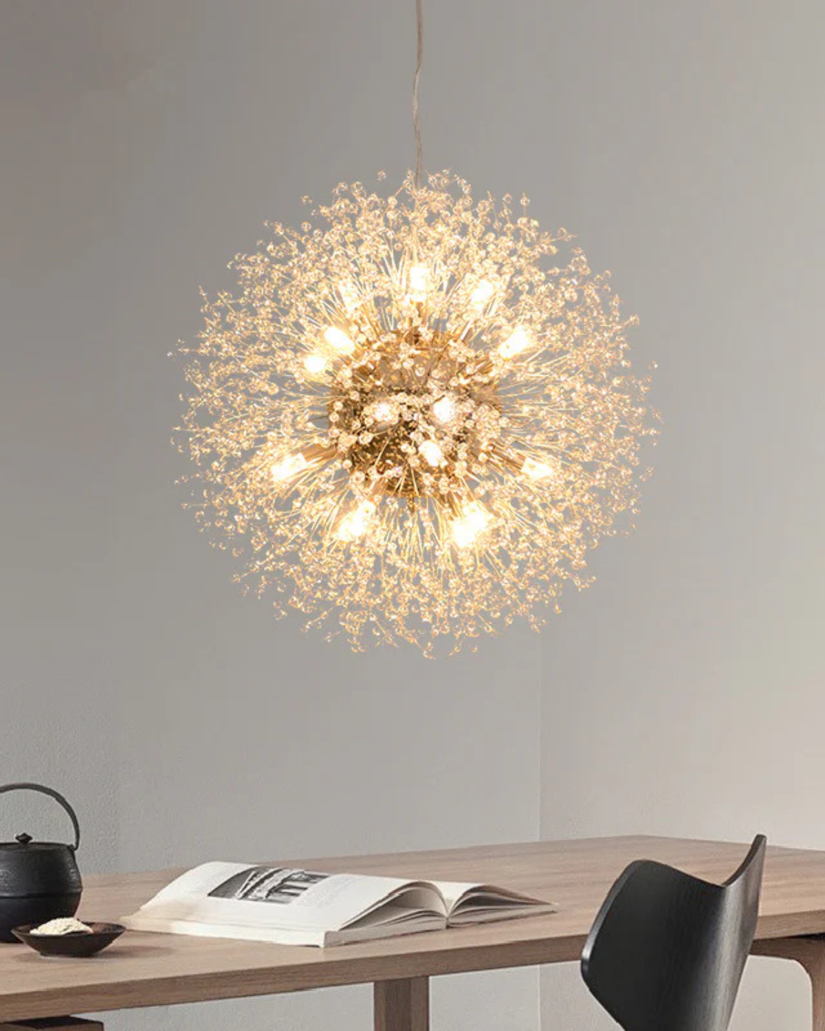 Stervormige Kroonluchter met Metalen Takken Goud Zilver voor Woonkamer Eetkamer Modern Interieur Hanglamp Plafondverlichting 40-60cm | Sansoti