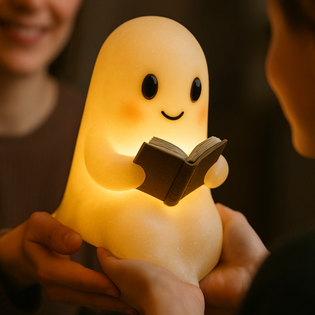 Spookjes Nachtlampje Handgemaakt Keramiek Warm Wit LED Sfeerverlichting Slaapkamer Cadeau | Sansoti
