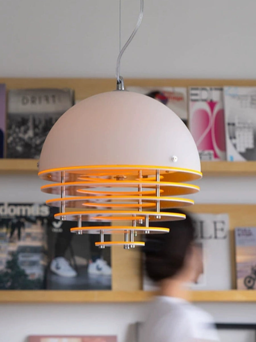 Stijlvolle Hanglamp Bauhaus Design Oranje-Wit Sfeerverlichting voor Moderne Interieurs | Sansoti