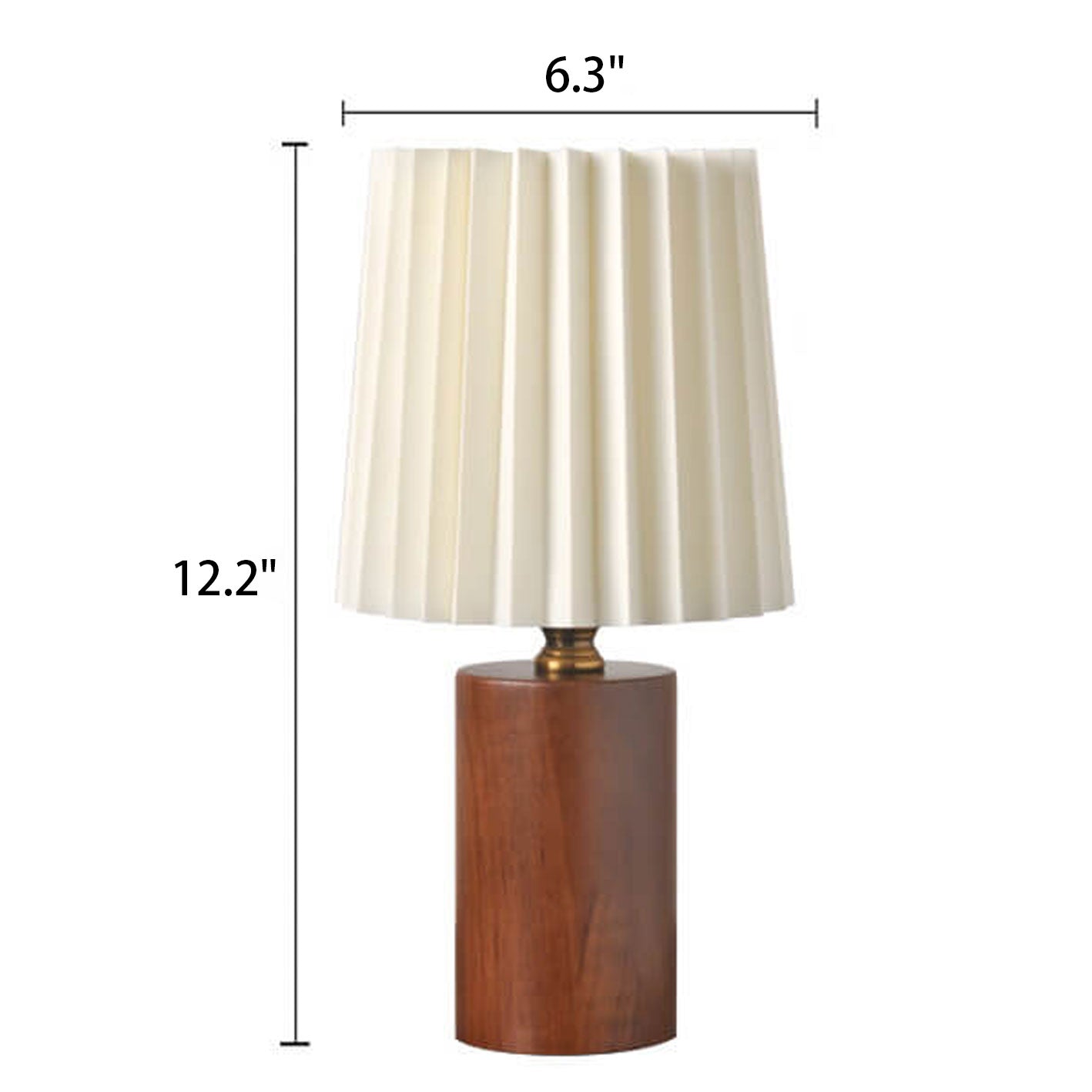 Lampe de Table Abat-Jour Plissé Bois Tissu 31cm Chambre Salon Lampe de Chevet Lampe de Bureau Scandinave Japandi Rétro USB E26 | Restfield