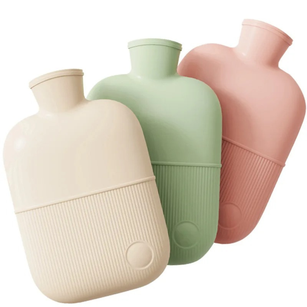 Hot Water Bottle 2000ml Leak-Proof with Soft Fleece Cover for Cold Feet Hands and Back Winter Warmth Comfort | Sansoti