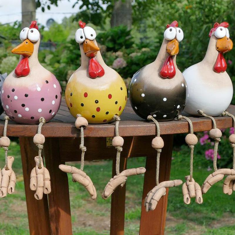 Ornement de jardin décoratif en forme de coq, en résine, avec pattes mobiles sensibles au vent, décoration extérieure pour balcon, terrasse et jardin | Sansoti