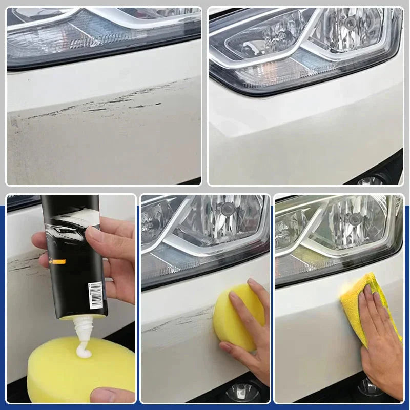 Lakroestreparatiepasta 120ml voor Krasverwijdering Auto Polijstmiddel Inclusief Applicatorpad Beschermlaag Klarlak Bumper | Sansoti