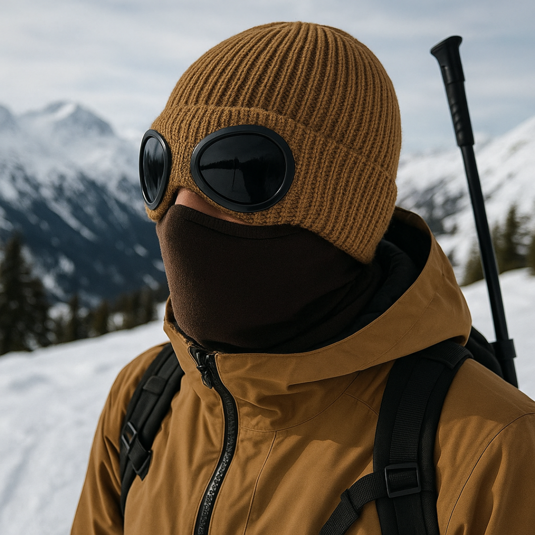 Gebreide Wintermuts met Opklapbare Bril Unisex Warm Winddicht Polyester Elastisch Skiën Outdoor One Size | Sansoti