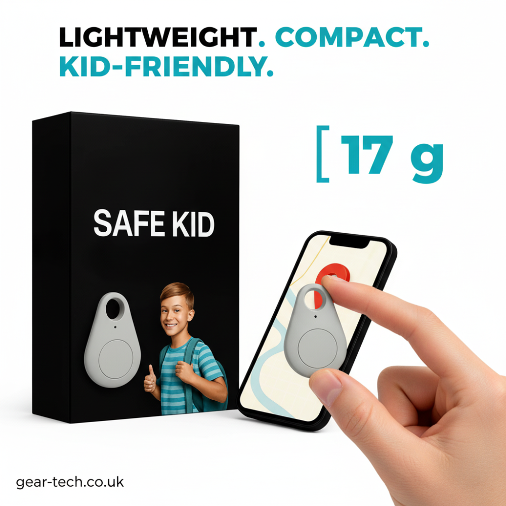 Kinder GPS-Tracker Waterdicht met Real-Time Locatie & SOS-Alarm | Klein, Licht, Draagtasje en Beveiligingsfuncties | Sansoti