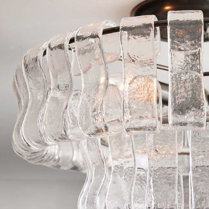 Plafondlamp Glas Textuur Ø46cm Messing Brons 3 Lichtpunten Woonkamer Slaapkamer Eetkamer Modern Design Verlichting | Sansoti