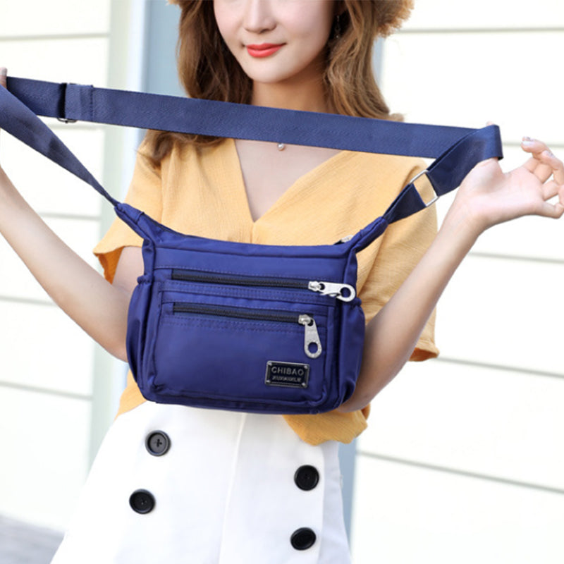Crossbody Shoulder Bag Nylon Water-Repellent Multiple Compartments Adjustable Strap Women's Travel Everyday Use Compact | Sansoti