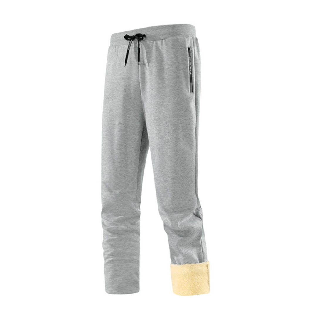Lined Joggers with Sherpa Inner Lining, Winter Pants, Fleece, Zippered Pockets, Elastic Waist, Comfort | Sansoti
