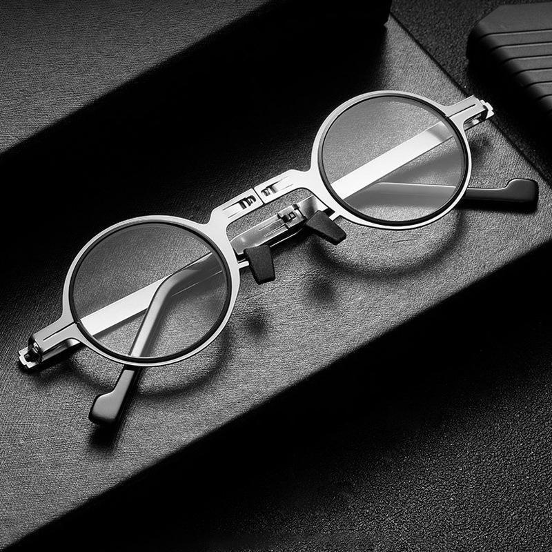 Vouwbare Leesbril met Blauwlichtfilter Titanium Rond en Vierkant Ultralicht Compact 19g Oogbescherming | Sansoti