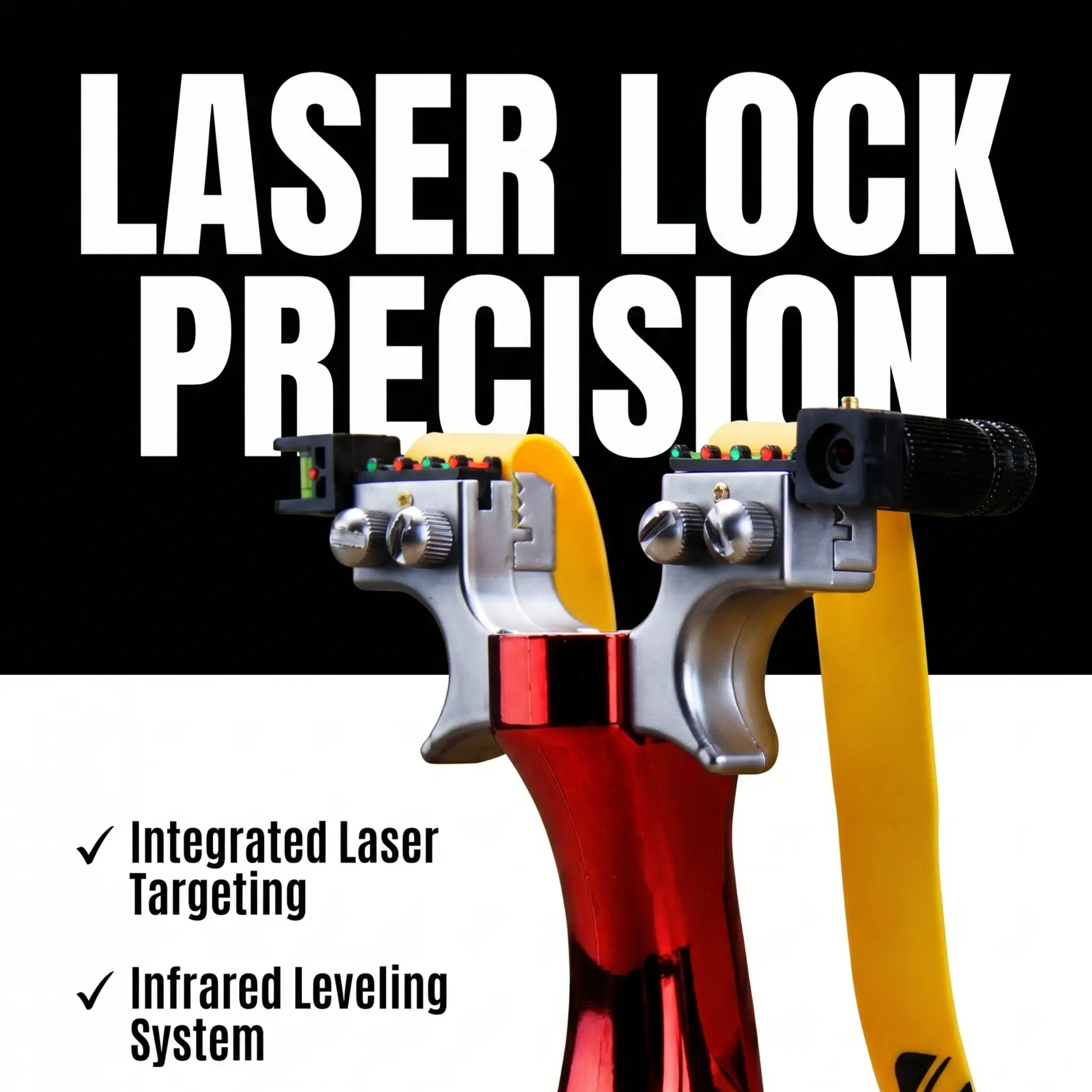Precision Slingshot with Integrated Laser Sight and Infrared Level for Sports and Outdoor | Sansoti