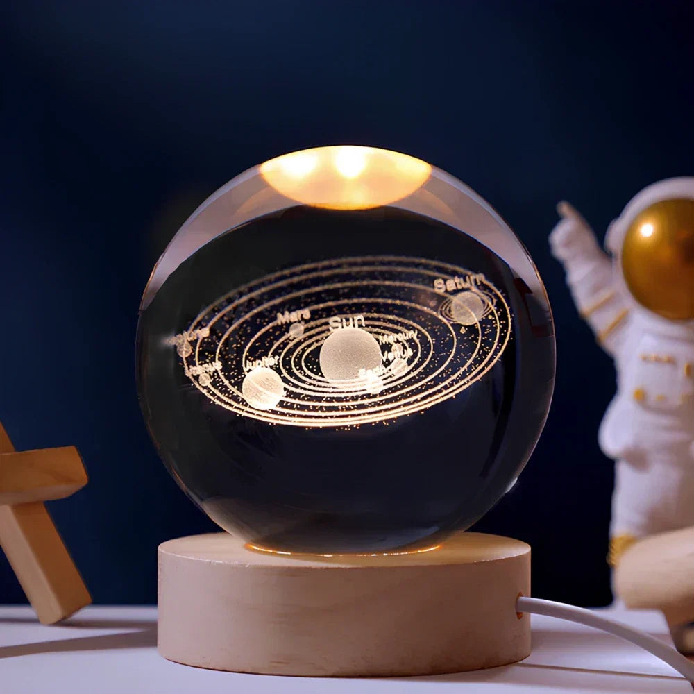 Kristallkugellampe mit farbiger LED-Beleuchtung | Dekorative Stimmungsbeleuchtung für Wohnzimmer und Schlafzimmer | Sansoti