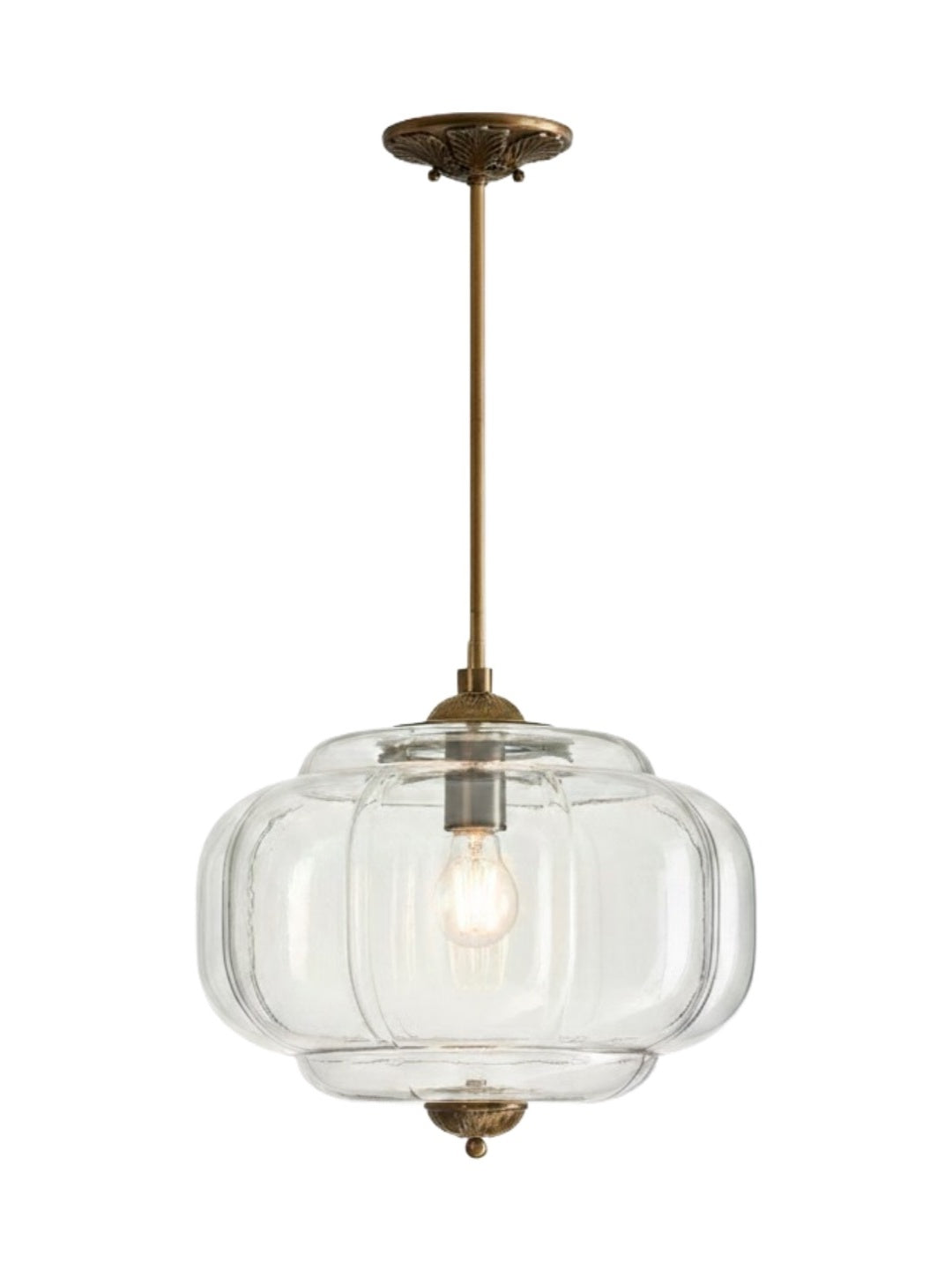 Vintage Melkglas Plafondlamp Geschulpt Rand Wit Roze Groen Blauw Helder Mat Glas Semi-Flush Hanglamp Messing Zwart Finish | Sansoti