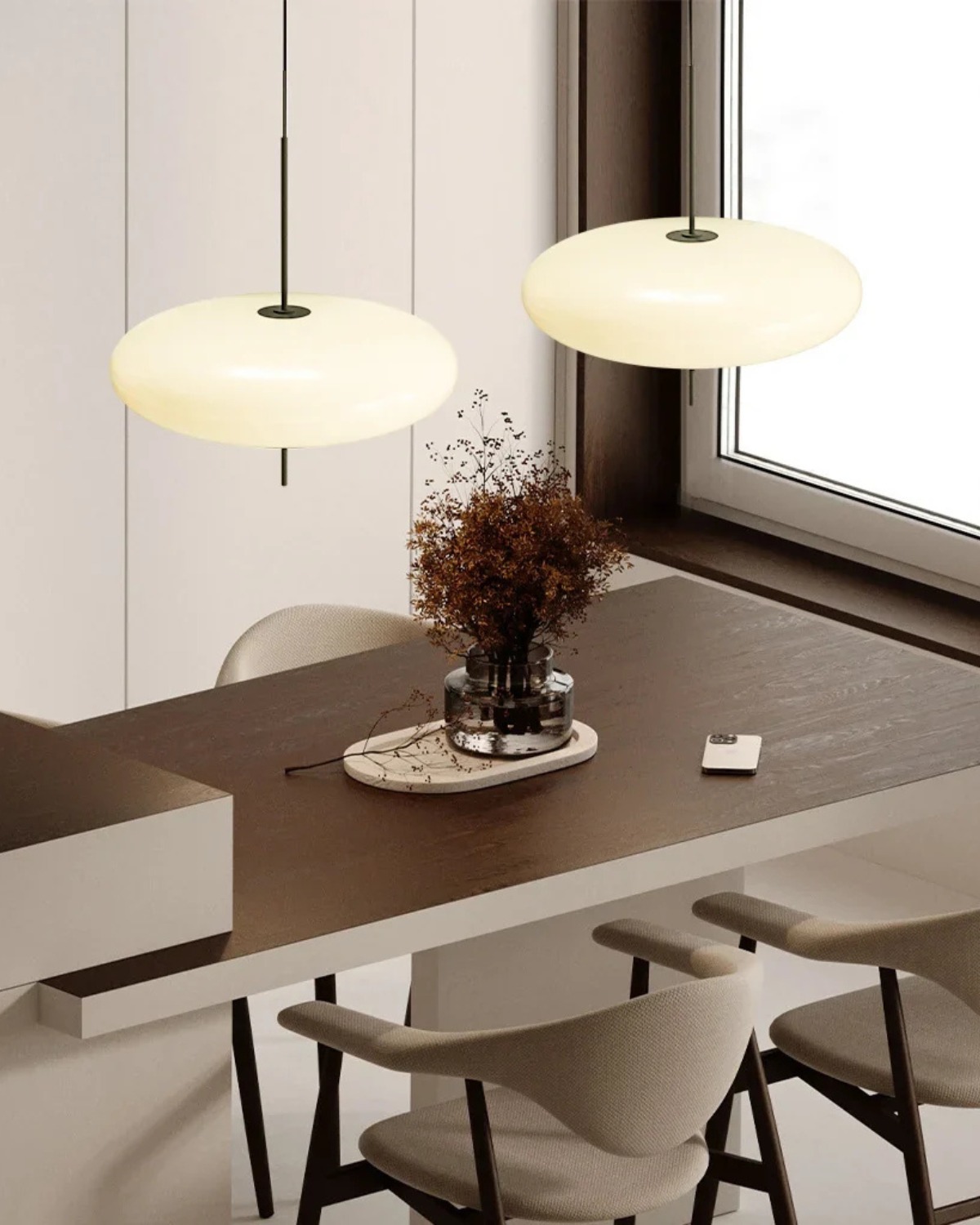 Moderne Hanglamp Met Zwevend Design In Acryl En Metaal Met Warme Diffuse Verlichting | Sansoti