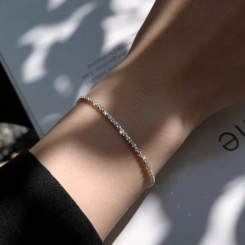 Sterlingsilveren Armband Waterinspiratie Elegant Glanzend Handgelenkaccessoire Dames Tijdloos Moderne Sieraden | Sansoti