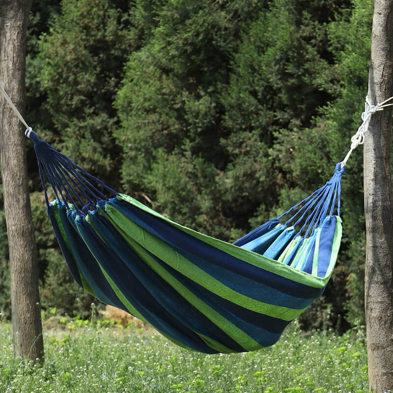Hängematte Baumwolle Polyester 200x150cm Tragbar Innen Außen Camping Garten 200kg