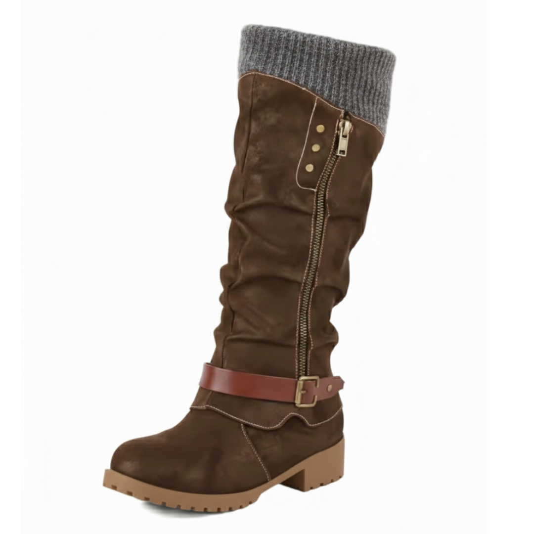 Lined Winter Boots with Orthopedic Support Side Zip 4cm Heel Height Warm Calf Boots for Women and Men | Sansoti