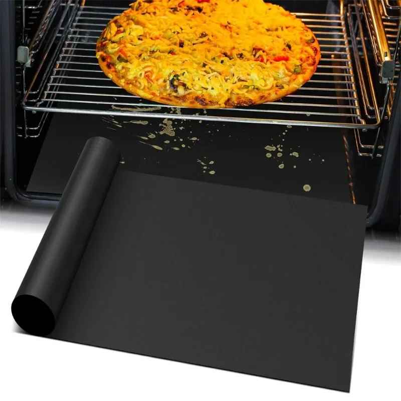 Wiederverwendbare BBQ-Matte, 33 cm, hitzebeständige Antihaft-Grillmatte für Grill, Ofen, Küche und Außenbereich, schwarz | Sansoti
