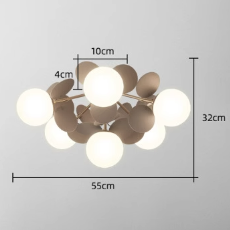 Bloementaklamp Plafond Meerkleurig Glas Metaal 4-15 Lichtpunten Natuurgeïnspireerd Design Woonkamer Eetkamer | Sansoti