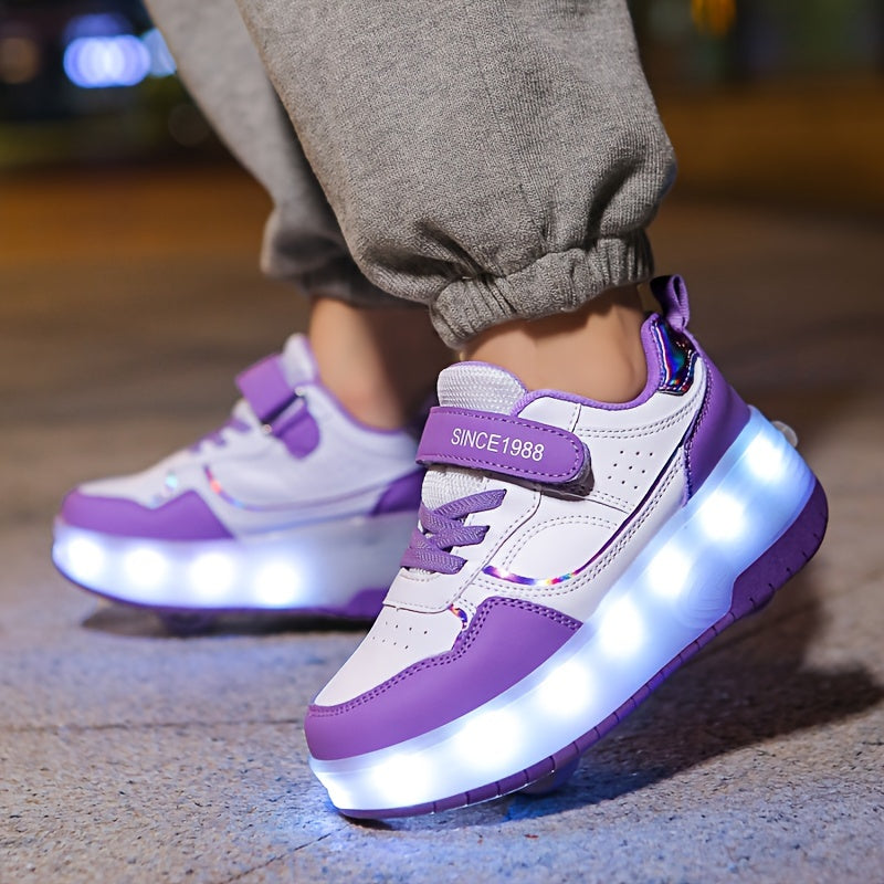 Rollerschoenen voor Kinderen met LED-verlichting – Sportieve Sneakers met Wieltjes – Comfortabel en Veilig – Maat 29-40 | Sansoti