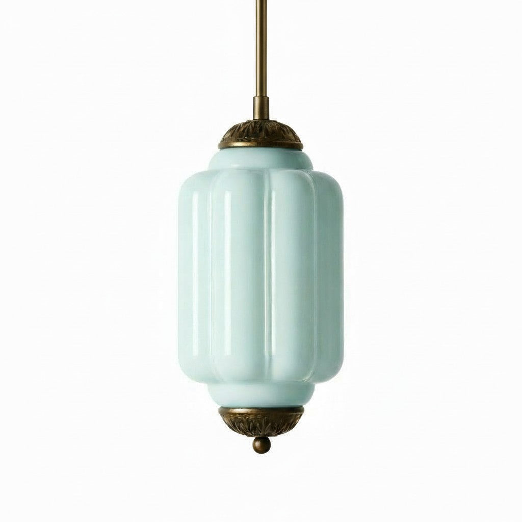 Vintage Melkglazen Hanglamp met Gegolfde Rand – Scandinavische Sfeerverlichting voor Keuken en Slaapkamer | Sansoti