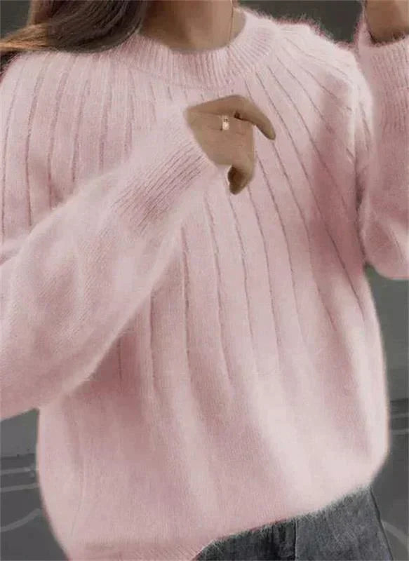 Gestrickter Kaschmirpullover für Damen, weicher Winterpullover, elegante Damenbekleidung, warme Knitwear, bequemer Pullover | Sansoti