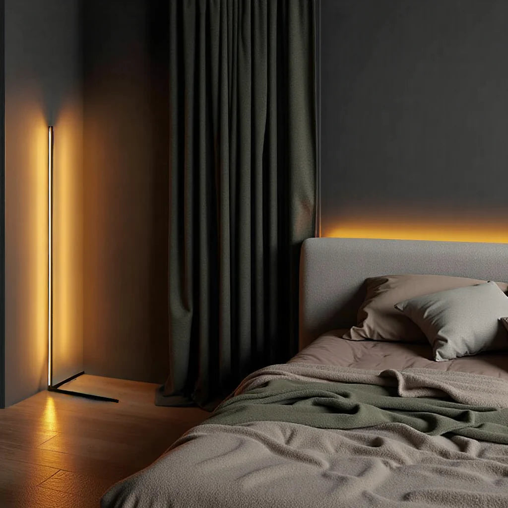 Stehleuchte LED Dimmbar Fernbedienung 142cm Aluminium Minimalistisch Wohnzimmer Schlafzimmer | Restfield